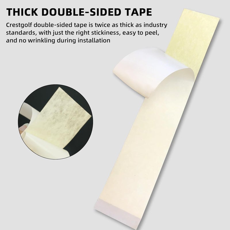 Crestgolf Professional Golf Grip Tape 1.2U Thick Adhesive, 2" x 10" Solvent Activated Double Sided Adhesive Strips for Regripping Golf Clubs - Image 3